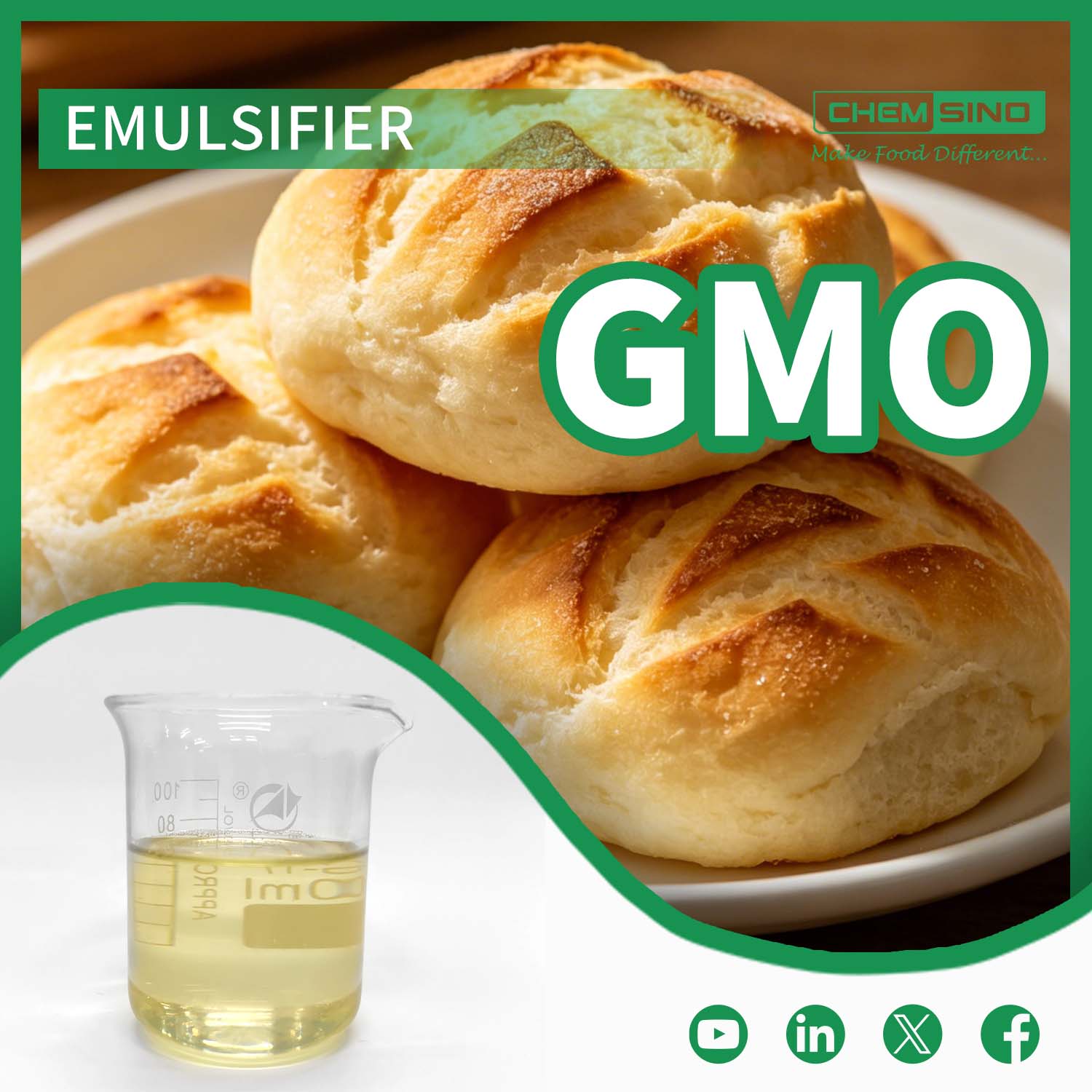 Food Grade Glyceryl Monooleate (GMO) Emulsifier for Food Industry